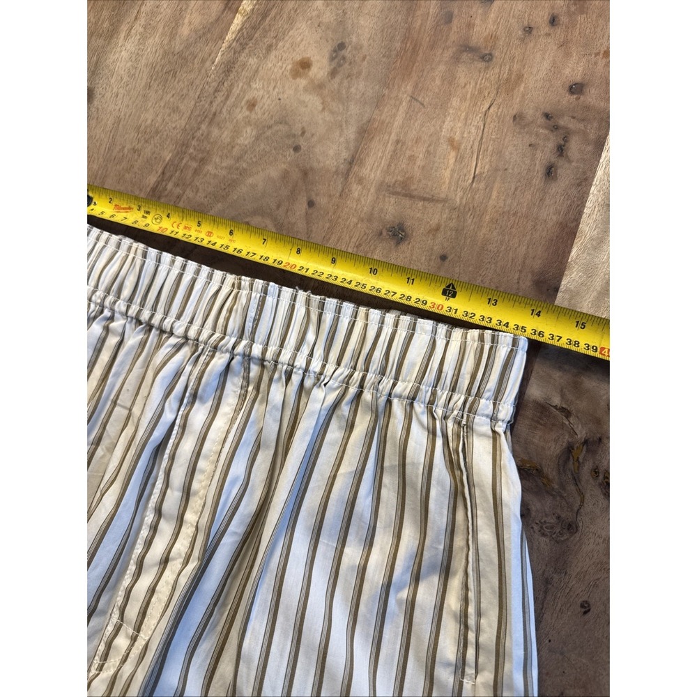 rowie the label Organic Cotton Striped White Brown Boxer shorts size M - Picture 7 of 8
